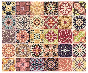 La Valette 30 db-os dekorációs falmatrica szett, 15 x 15 cm - Ambiance