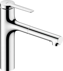 Mosogató csaptelep Hansgrohe Zesis M33 kihúzható zuhannyal, 2 áram króm 74823000