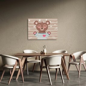 Kép - szerető mackó (üvegen) (70x50 cm)