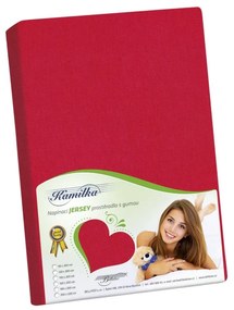 Kamilka Jersey lepedő  piros, 90 x 200 cm