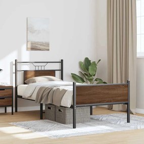 barna tölgy színű szerelt fa ágykeret matrac nélkül 80x200 cm