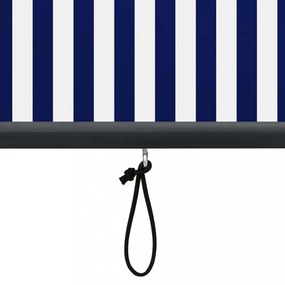 kék és fehér kültéri roló 100 x 250 cm