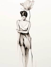 Poszter 30x40cm Magányos virágos múzsa