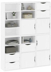 6 db fehér tömörfa fenyőfa oldalsó szekrény ODDA 40x24x79 cm