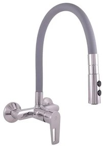 RAV SLEZÁK Colorado mosogató csaptelep szilikon karral 100 mm szürke / króm co202.0/12 CO202.012