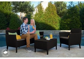 Sötétszürke műrattan négyszemélyes kerti lounge szett Salemo – Keter