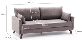 3 személyes kanapéágy Bella Sofa  - Barna