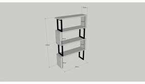 CEYLAN könyvtár 128x80 cm barna/fekete