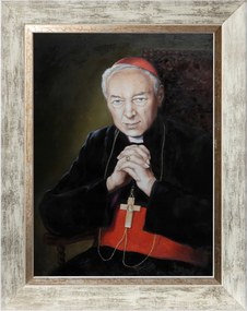 Stefan Hímzett Vallásos Vászonkép Fehér Díszített Keretben 30X40