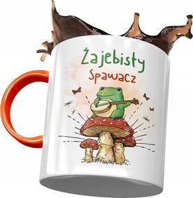 Narancssárga bögre Hegesztőnek Békás Hegesztő fényképes nyomtatással