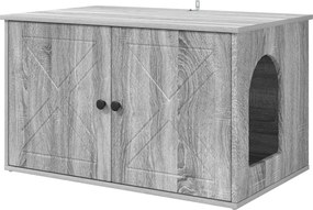 vidaXL Macska Ház Szürke Sonoma 85 x 55 x 50 cm Faanyag