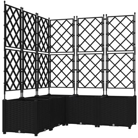 Kertész láda rácsos elemmel 5 db Fekete 120x120x143 cm