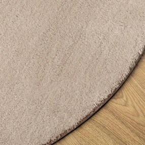 HUARTE homokszínű rövid szálú puha és mosható szőnyeg Ø 160 cm
