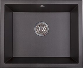 Gránit mosogató konyhai mosogató Junit 56 függesztett pult alatti metál