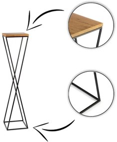 LOFT virágtartó állvány 100x24 cm fekete/barna