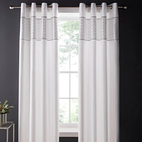 Fehér mikroszatén függöny szett 2 db-os 168x229 cm Deco Sequin – Catherine Lansfield