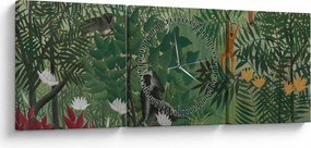 Kép - Henri Rousseau, Tropical Forest with Monkeys, reprodukciók (órával) (90x30 cm)