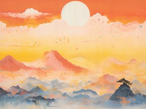 Poszter 20x15cm Hajnal a csendes hegyek birodalma felett