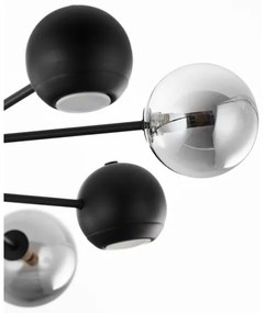 Jupiter 1975 - Csillár rúdon MOKA 4xGU10/10W/230V + 4xG9/10W/230V fekete/króm