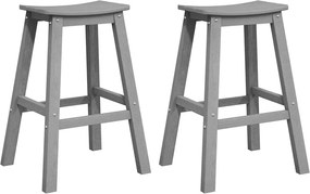 vidaXL Bárszék 2 pcs Világosszürke 52 x 43 x 73,5 cm HDPE
