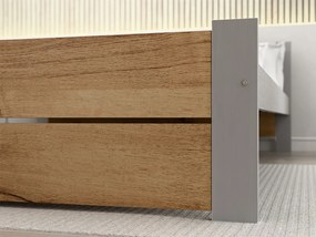 Ágy IKAROS DOUBLE 140 x 200 cm, artisan tölgy/szürke Ágyrács: Lamellás ágyrács, Matrac: Coco Maxi 20 cm matrac