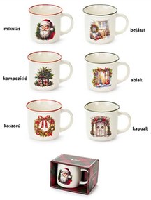 Karácsonyi mintás Porcelán bögre 6 féle skótkockás dobozban / Kapualj
