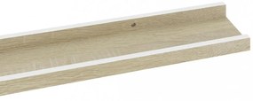 4 db fehér és sonoma tölgy színű fali polc 115 x 9 x 3 cm