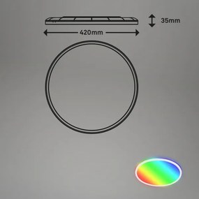 Briloner 7494016-LED RGBW dimmelhető mennyezeti lámpa, okos LED/22W/230V, 4000K, + távirányító, Tuya-kompatibilis Wi‑Fi