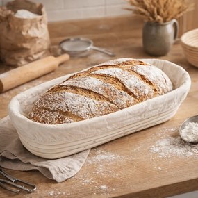 HOME ELEMENTS Ovális kosár szövetbetéttel, 35 x 14 x 7,5 cm, L