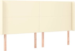 krémszínű műbőr LED-es fejtámla 163x16x118/128 cm