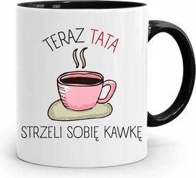 Bögre Fekete Apák Napja Apu Lő Magának Egy Kávét fényképes nyomtatással