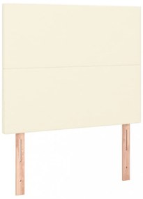krémszínű műbőr ágykeret fejtámlával 80 x 200 cm