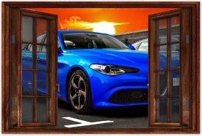 Poszter 90x60 Alfa Romeo Autó kék