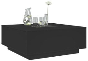 Fekete végtelen hatású LED-es dohányzóasztal 100 x 100 x 40 cm