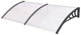 Műanyag előtető több méretben és színben-240x90 cm-fekete
