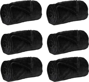 vidaXL Takarók 6 pcs Fekete 150 x 200 cm Gyapjú