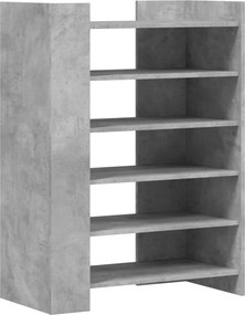 vidaXL betonszürke szerelt fa cipősszekrény 74,5 x 37,5 x 100 cm