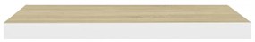 4 db tölgyszínű és fehér MDF lebegő fali polc 60x23,5x3,8 cm