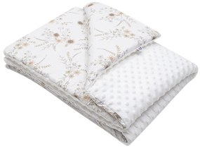 Gyermek pléd Minky New Baby Minkyből Virág fehér 80x102 cm