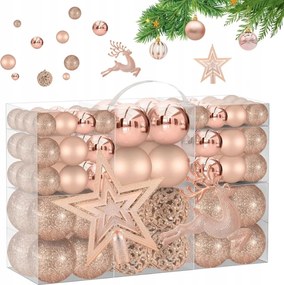 Karácsonyfadísz Szett Rózsaszín Arany Dekoráció