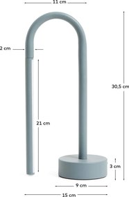 Világoskék fém LED asztali lámpa (magasság 30 cm) Bow – Kave Home