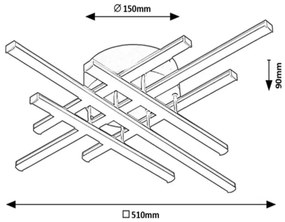 Rabalux 3014 - TATJANA LED mennyezeti lámpa 6xLED/40W/230V 4000K