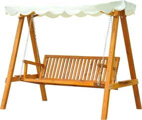 Outsunny Hollywood Hinta Kert Hinta Pad 3-Fős Larch | Aosom