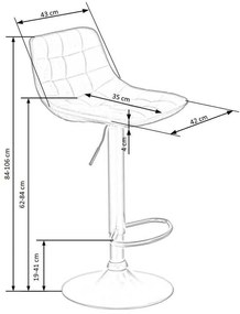 Kinsley bárszék, narancs
