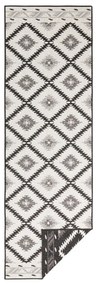 Malibu fekete-krémszínű kültéri szőnyeg, 80 x 250 cm - NORTHRUGS