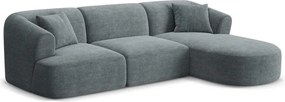 Sötétszürke kordbársony sarokkanapé (jobb oldali-heverő résszel) Campi – Cosmopolitan Design