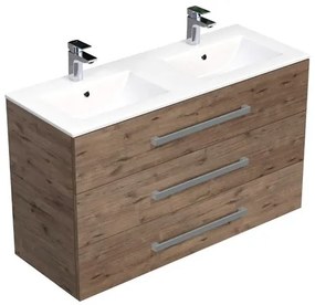 SAT Cube Way Fürdőszobaszekrény mosdóval 120x76,5x46 cm Wellington tölgy matt CUBE461203DWMOD