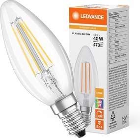 Led izzó B35 E14 4,2W 40W 470lm 2700K Fényerőszabályozható Ledvance
