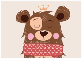 Kép - Teddy maci piros sállal (70x50 cm)