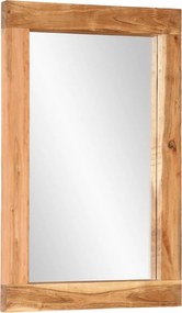 vidaXL tömör akácfa és üveg tükör 70 x 50 cm